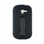 Wholesale Galaxy Exhibit T599 Armor Hybrid Case with Stand (Black-Black)